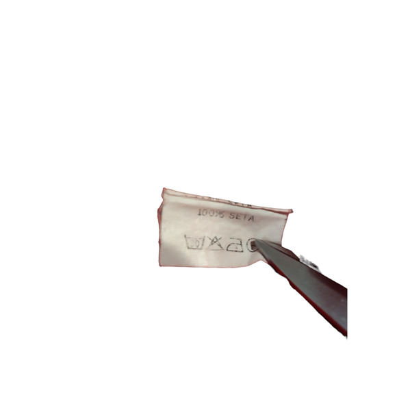 Pura Seta Womens Button Down Shirt 100% Silk Long Sleeve Collared Red Medium - Picture 10 of 11